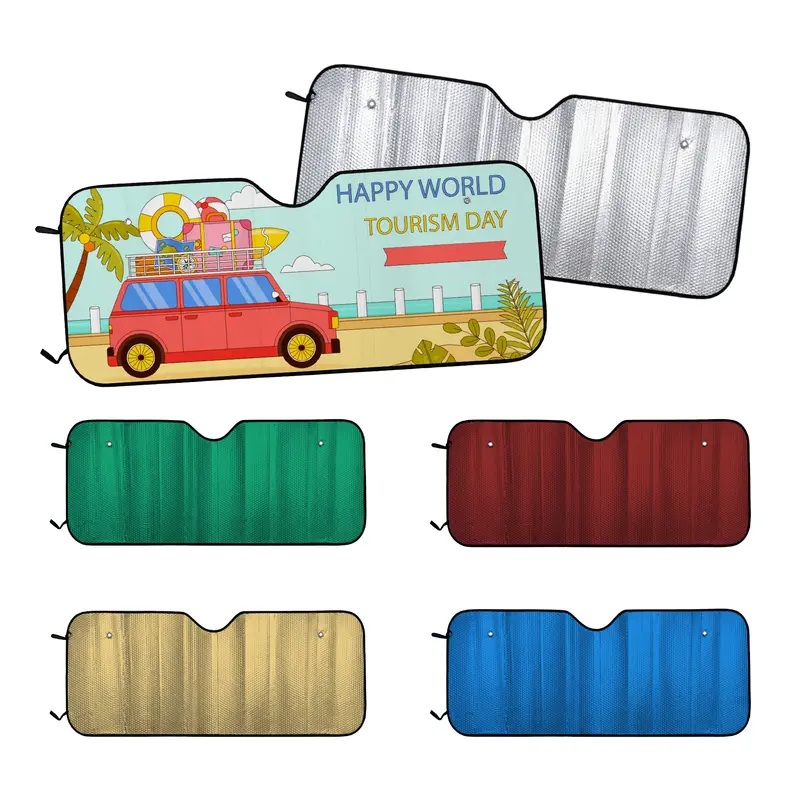 Full Colour Printed Bubble Aluminum Car Sun Shade – Tool Sets – available in gold, silver colours