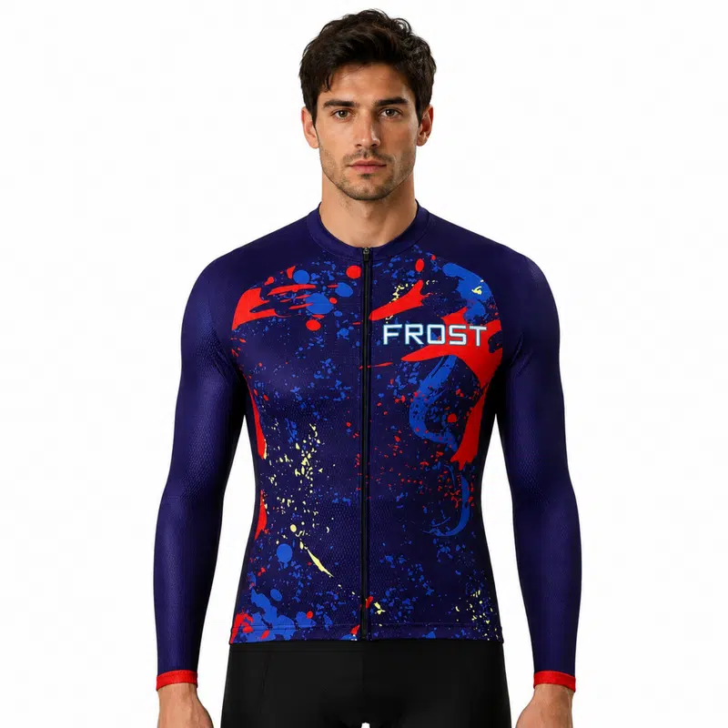 Men's Sublimated Long Sleeve Cycling Jersey – T Shirts – available in multi colour