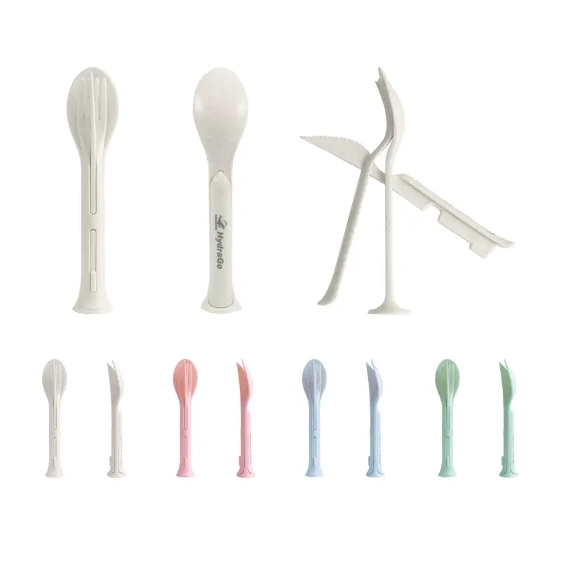 3-In-1 Portable Utensils Set – Misc Homeware – available in beige, blue, pink colours