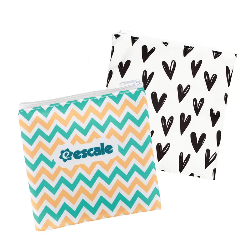 Reusable Food Pouch with Zipper Closure – Misc Bags – available in blue, orange colours
