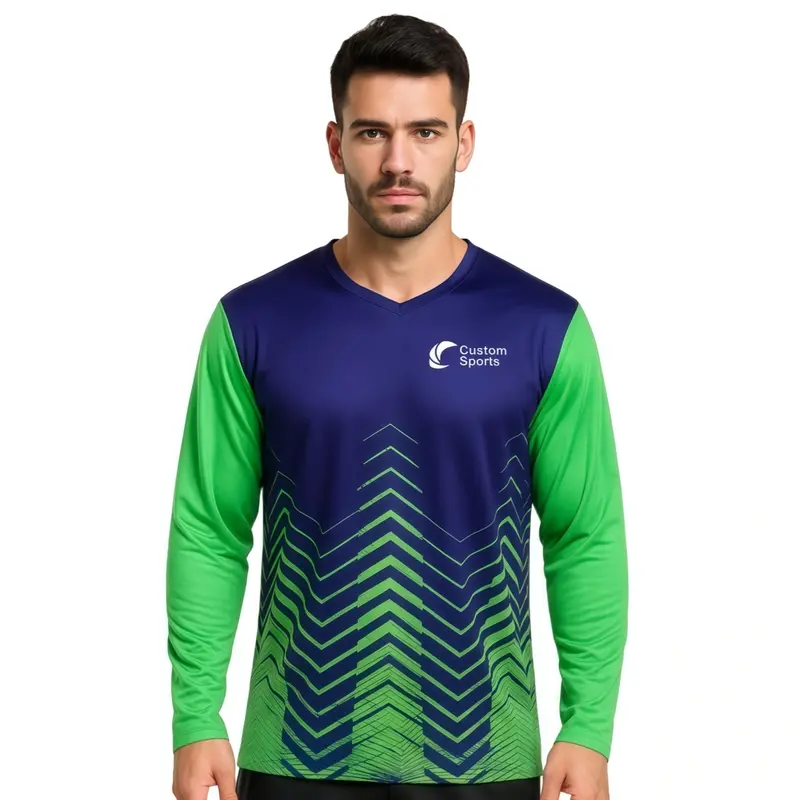 Unisex Adults 100% Poly Milk Silk Sublimated Long Sleeves V-Neck Shirt – T Shirts – available in multi colour