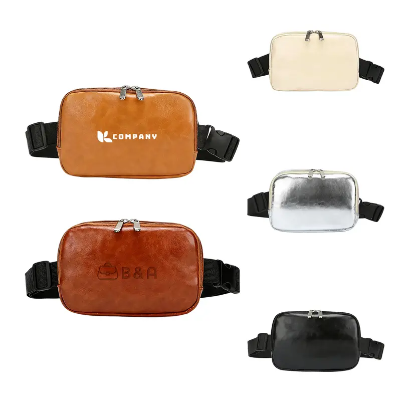Polyurethane Waist Bag – Bum Bags – available in beige, black, brown, silver colours