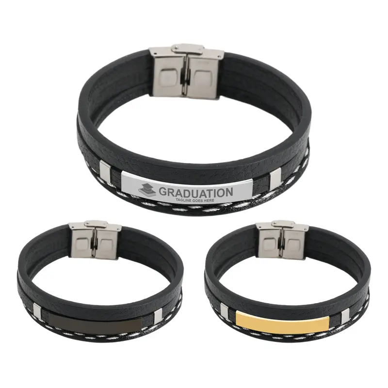 Multi-layer Braided PU Leather Bracelet – Accessories – available in black, gold, silver colours