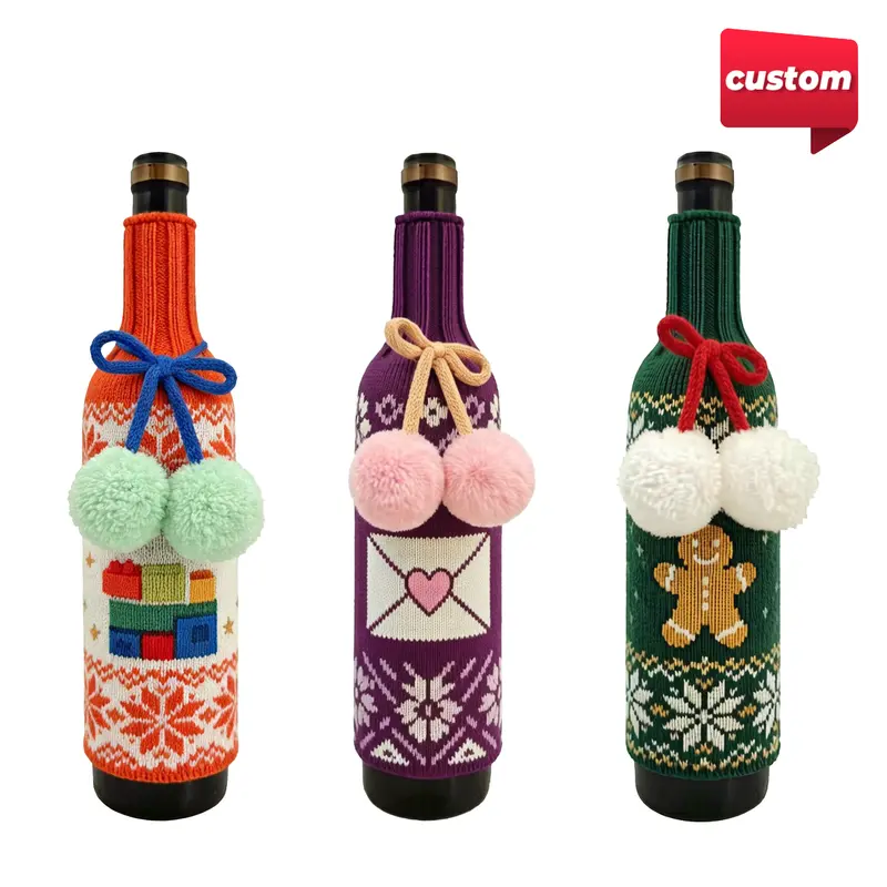 Custom Knitted Wine Bottle Sleeve – Misc Drinkware – available in multi colour
