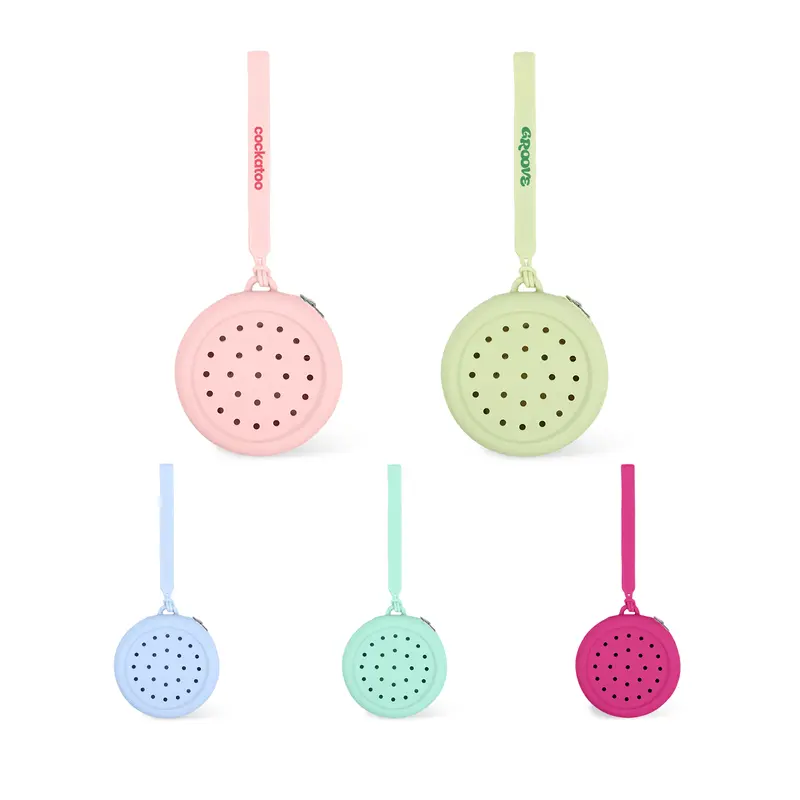Round Silicone Holes Pouch – Misc Bags – available in blue, green, multi, pink colours