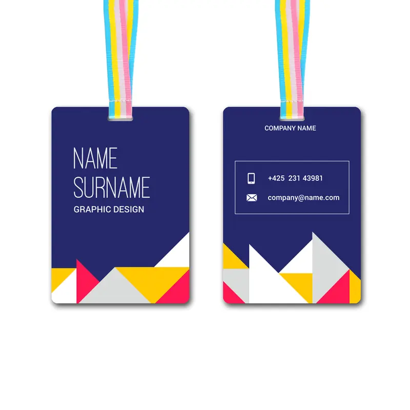 Large Unique Printed Name Tag (90 x 130 mm) – Lanyards – available in multi colour