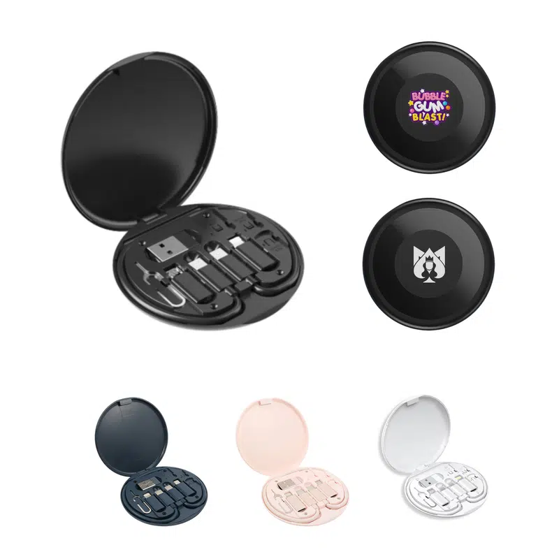 Circular Cable Kit – Charging Cables – available in black, blue, pink, white colours