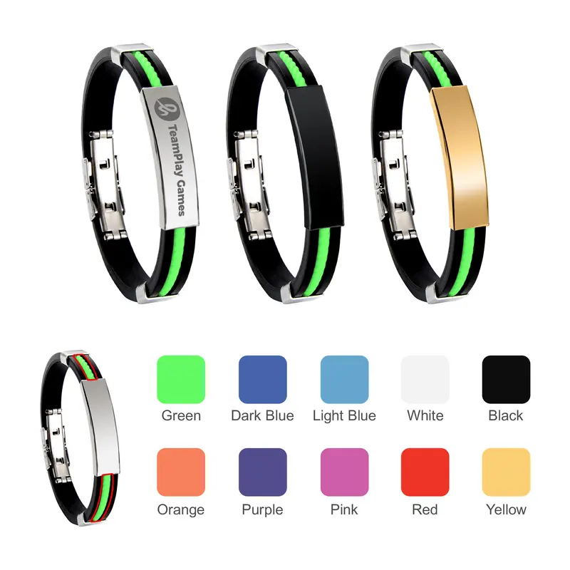 Glide Lock Clasp Colour Silica Bracelet – Accessories – available in black, gold, silver colours
