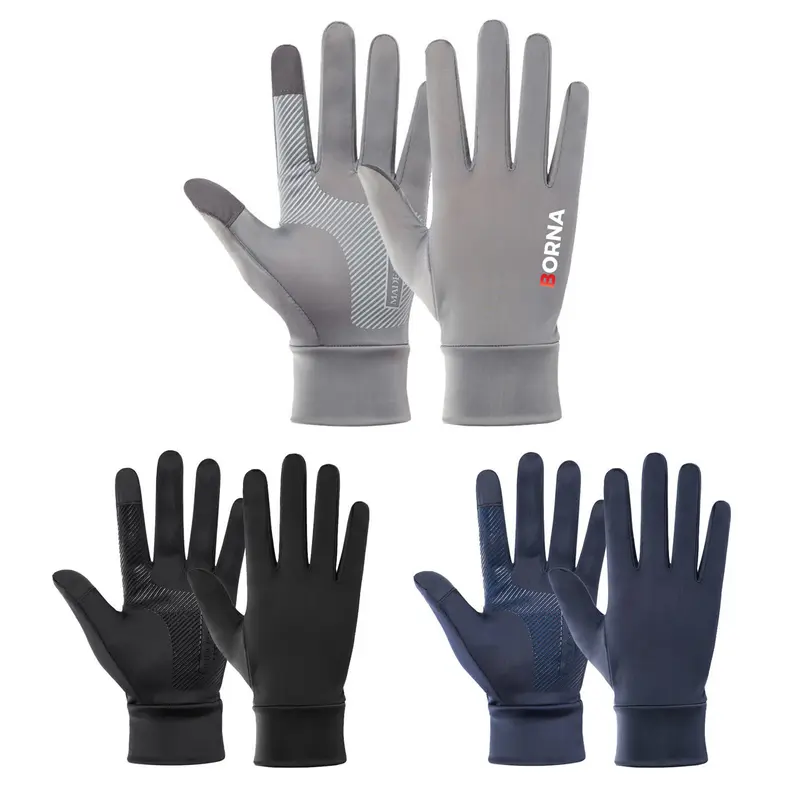 Sun Protective Touchscreen Full Finger Gloves – Accessories – available in black, blue, grey colours