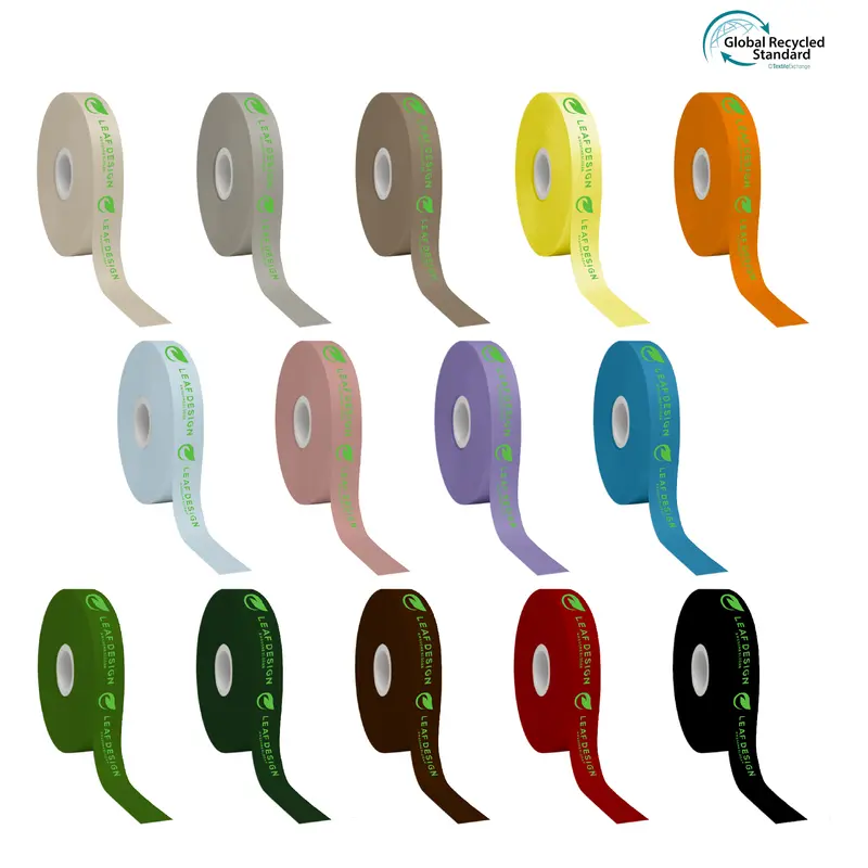 16mm RPET Screen Printed Satin Polyester Ribbon – Ribbons – available in beige, black, blue, brown colours and 8 more