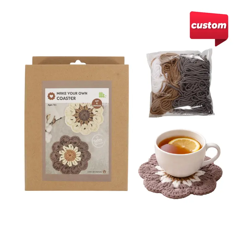 Custom Coaster Crochet Kit – Coasters – available in multi colour