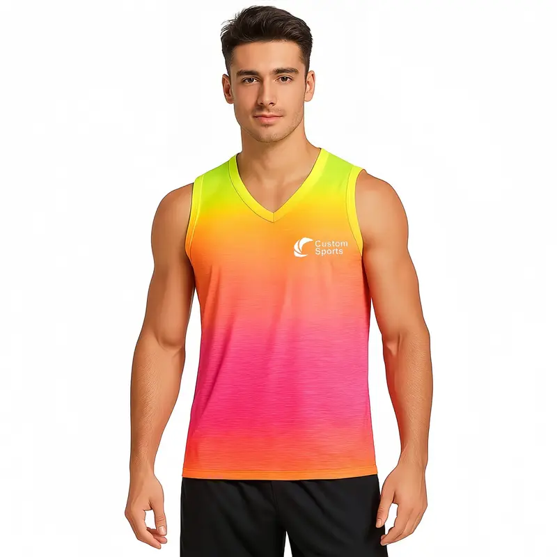 100% Polyester Micro Mesh Sublimated V-Neck Singlet – Singlets