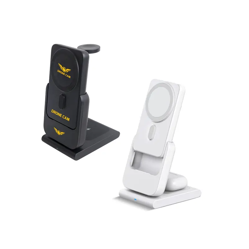 3-In-1 5000mAh Power Bank Charging Station – Powerbanks – available in black, white colours