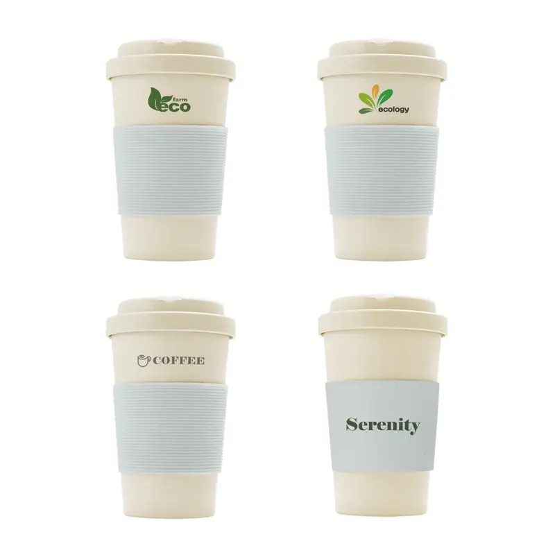 400ML BPA-free Eco Bamboo Fibre Coffee Cup – Reusable Coffee Cups – available in beige colour