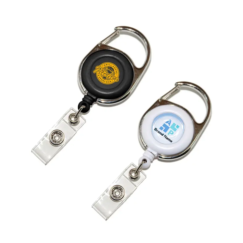 Carabiner Retractable Card Holder – Lanyards – available in black, white colours