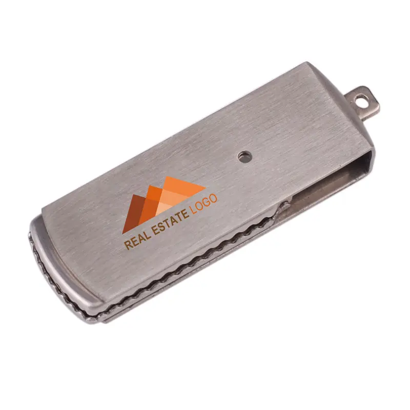 Metal Rectangular Swivel Flash Drive – USB Drives – available in silver colour