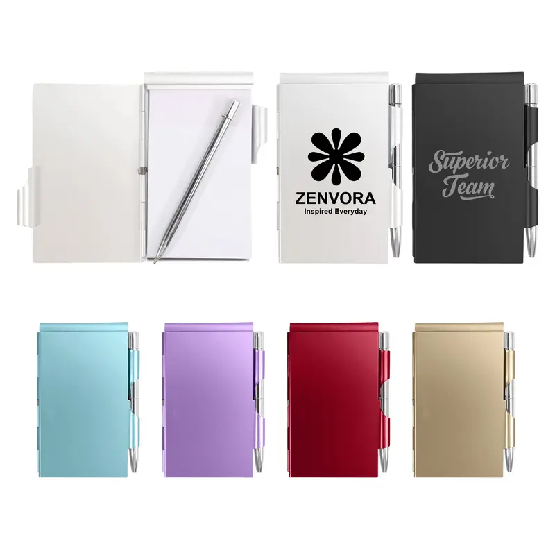 Aluminium Pocket Notebook – Metal Pens – available in black, blue, gold, purple colours and 2 more