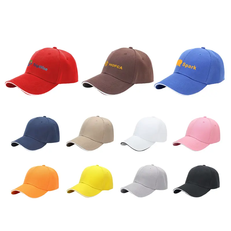 Sandwich Peak Cap - 6 Panel – Baseball Caps – available in beige, black, blue, brown colours and 6 more