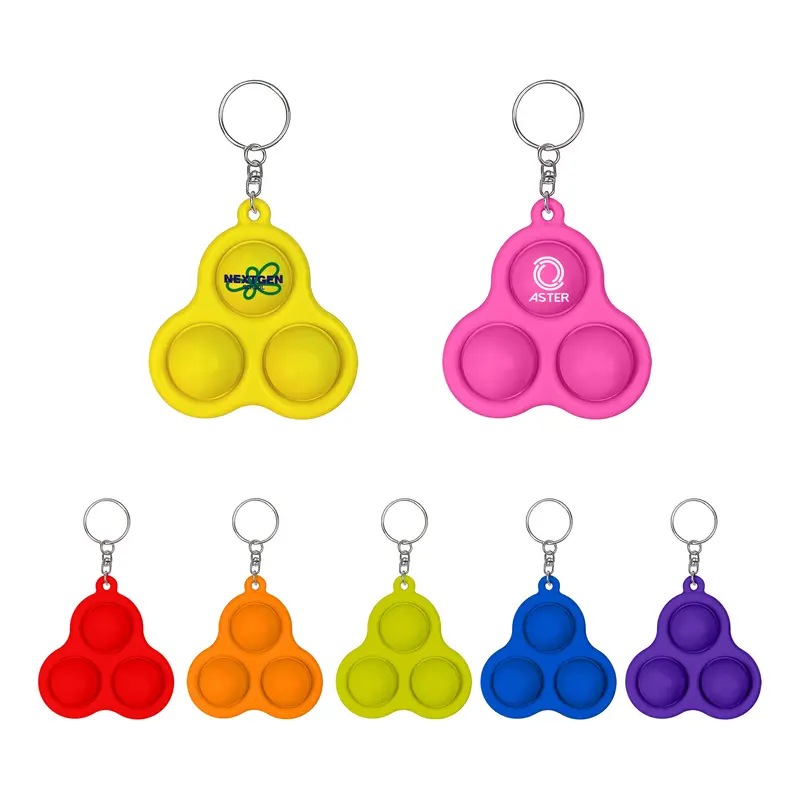Pop 3 Bubbles Keychain – Keyrings – available in blue, green, orange, pink colours and 3 more