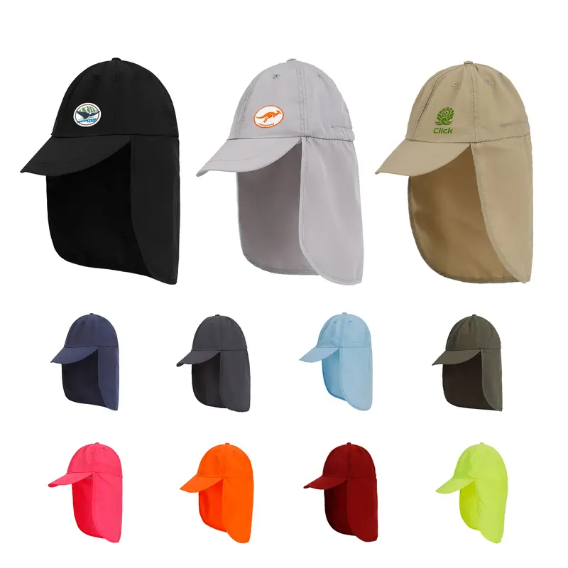 Baseball Cap with Neck Flap – Baseball Caps – available in black, blue, brown, green colours and 3 more