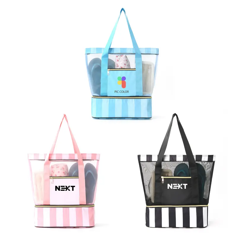 Mesh Beach Tote Bag – Tote Bags – available in black, blue, pink colours