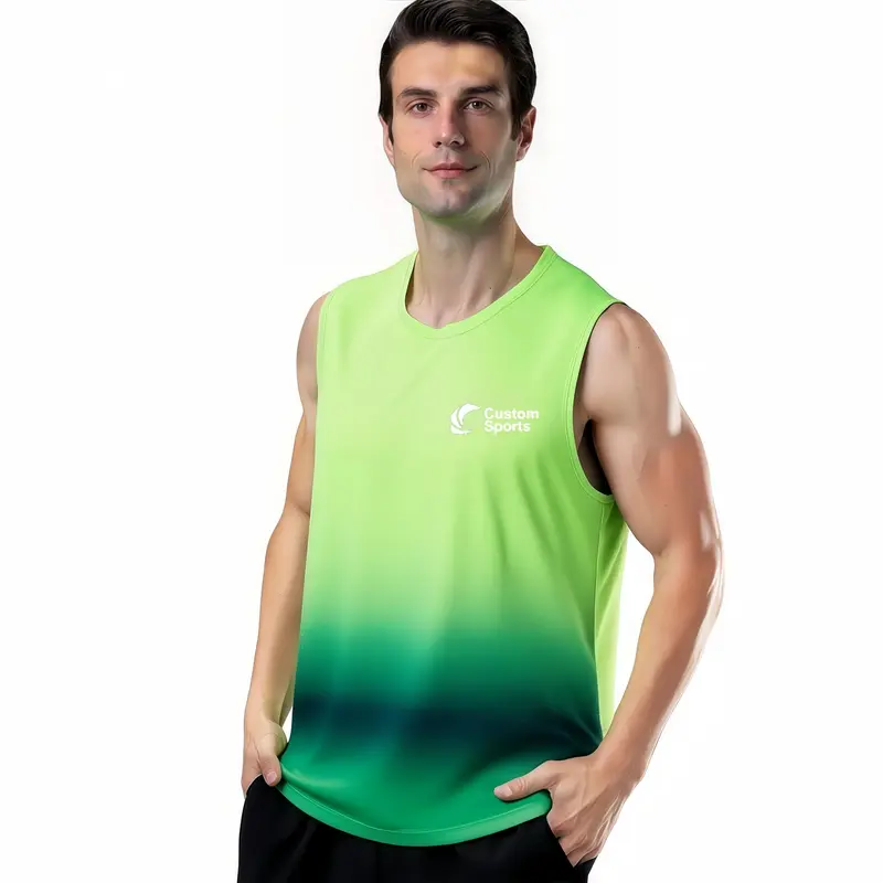 100% Polyester Micro Mesh Sublimated Crew Neck Sleeveless Loose Singlet – Singlets