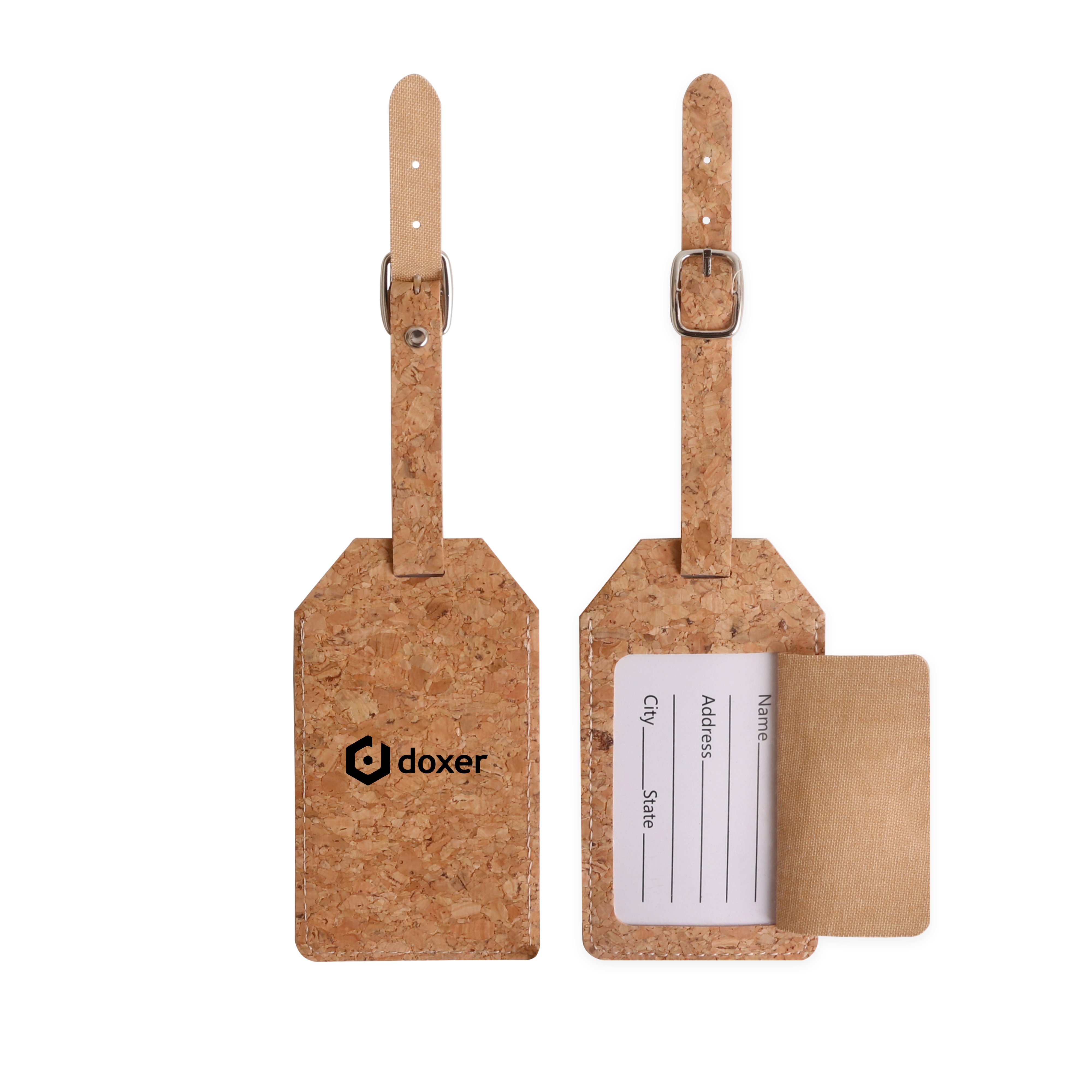Cork Luggage Tag – Misc Outdoors – available in brown colour