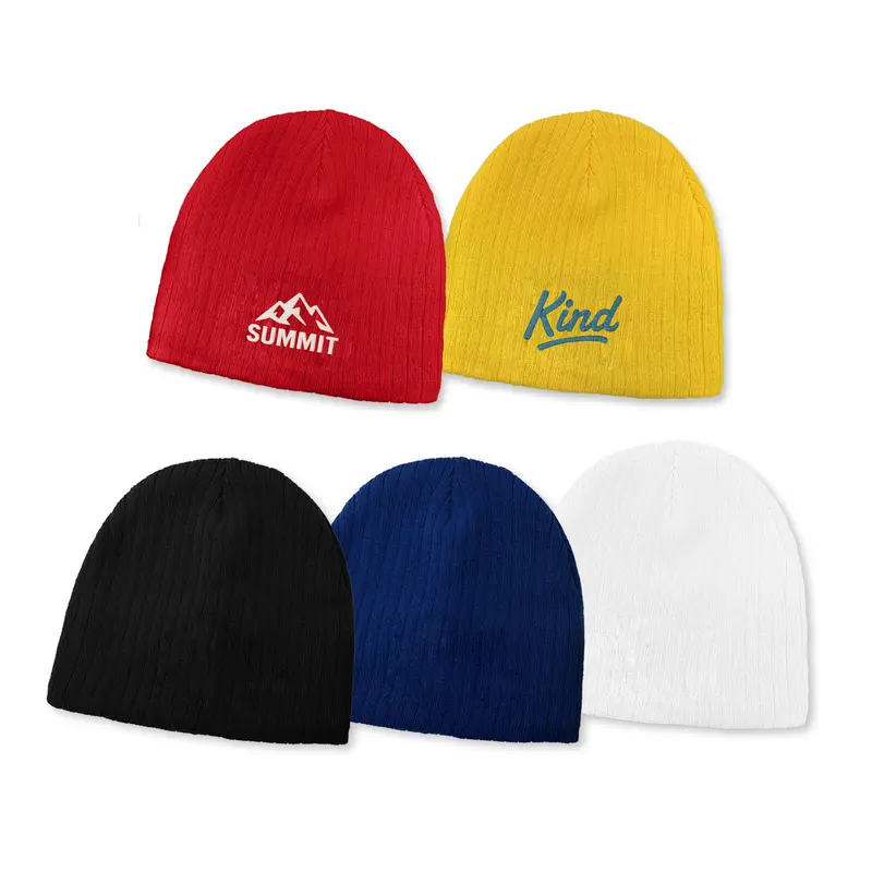 Cable Knit Beanie – Beanies – available in black, blue, red, white colours and 1 more