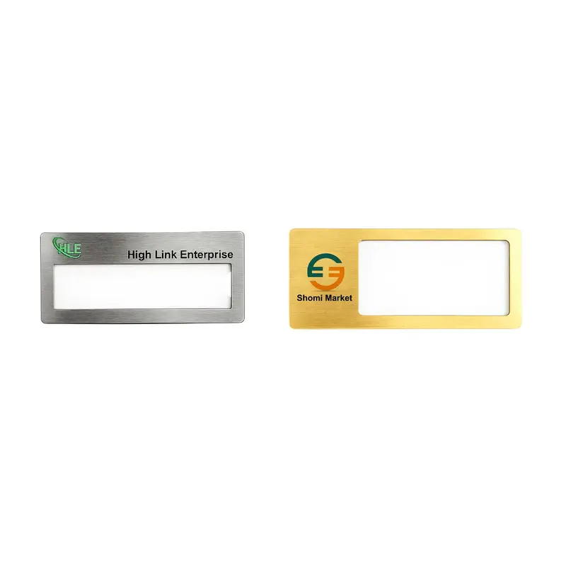 Reusable Metal Name Badge – Name Badges – available in gold, silver colours