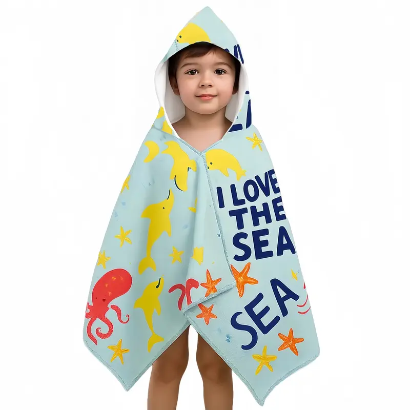 100% Double-Sided Fleece Sublimation Kids Hooded Shawl – Hoodies – available in multi colour