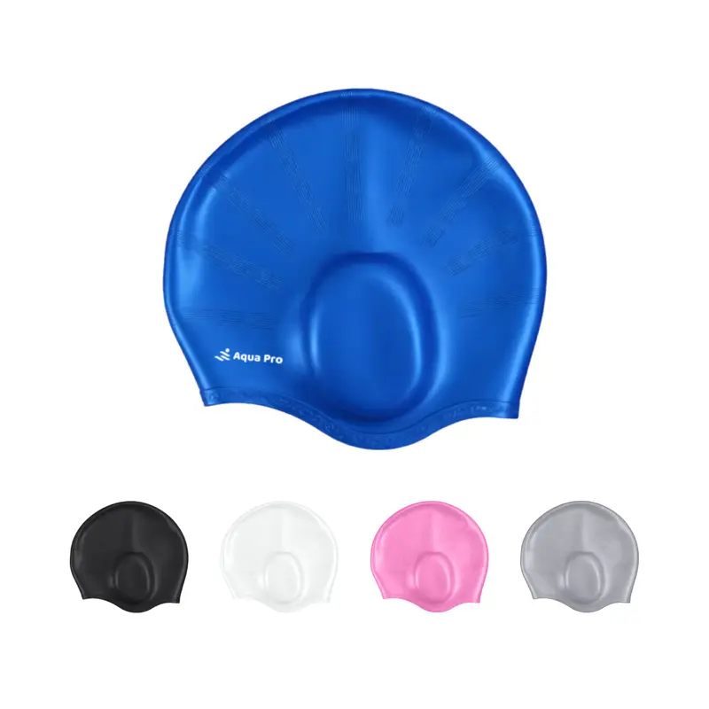 Swimming Cap With Earmuffs – Sports Gear – available in black, blue, grey, pink colours and 1 more