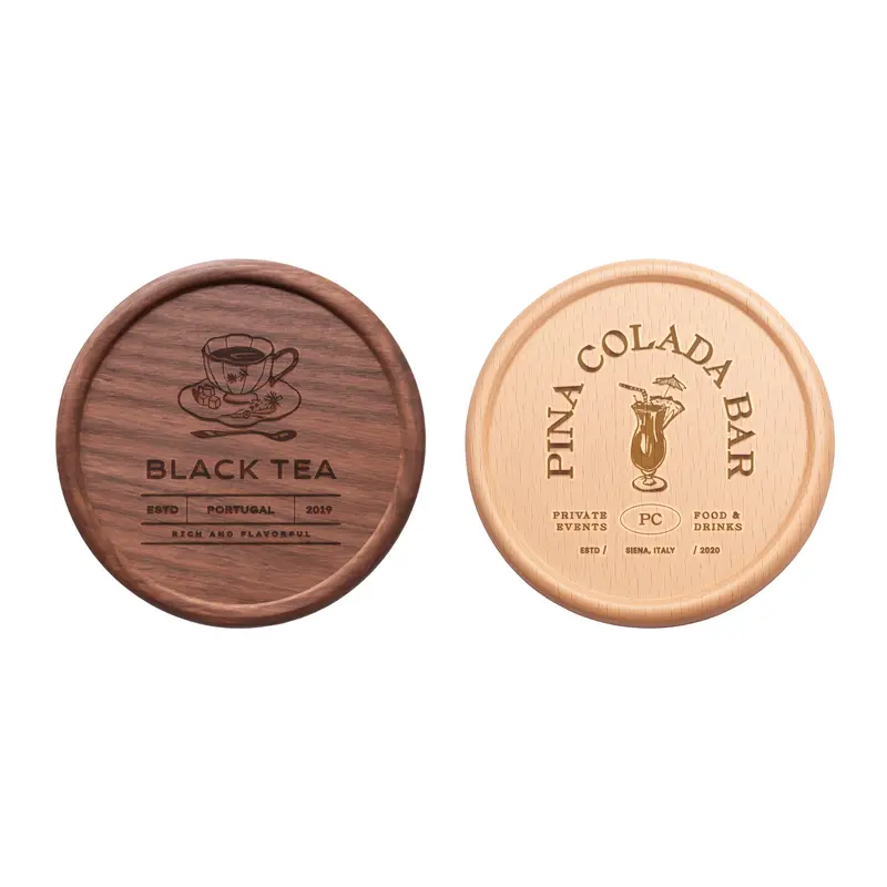 Round Wooden Coaster – Coasters – available in brown colour