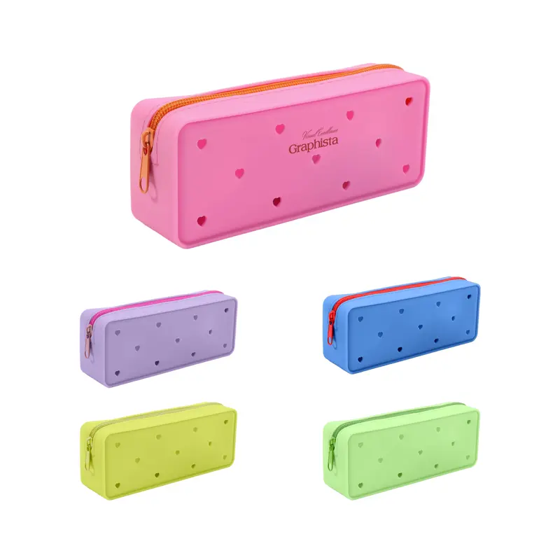 Silicone Holes Pencil Case – Misc Bags – available in blue, green, multi, pink colours and 1 more