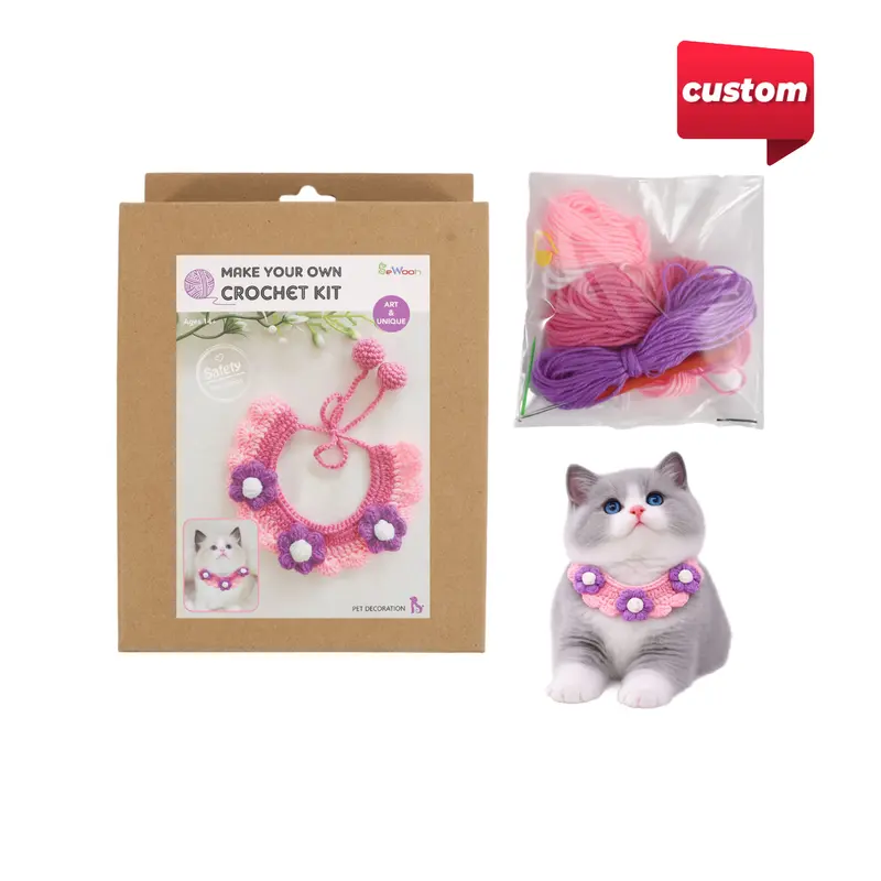 Custom Pet Bib Crochet Kit – Pet Accessories – available in multi colour