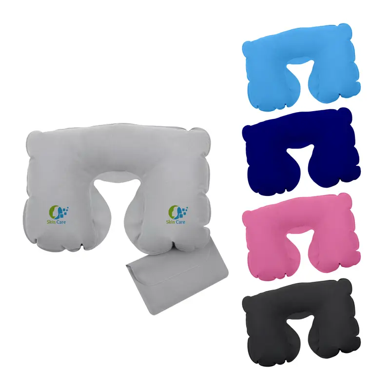 Inflatable travel Pillow – Blankets – available in black, blue, grey, pink colours