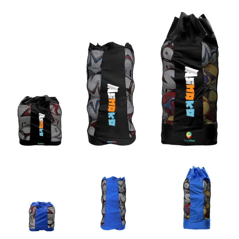 Drawstring Mesh Ball Bag – Drawstring Bags – available in black, blue colours