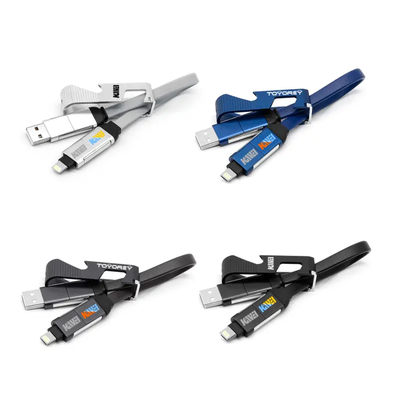 60W Charging Cable with Opener and Phone Stand – Charging Cables – available in black, blue, grey, silver colours