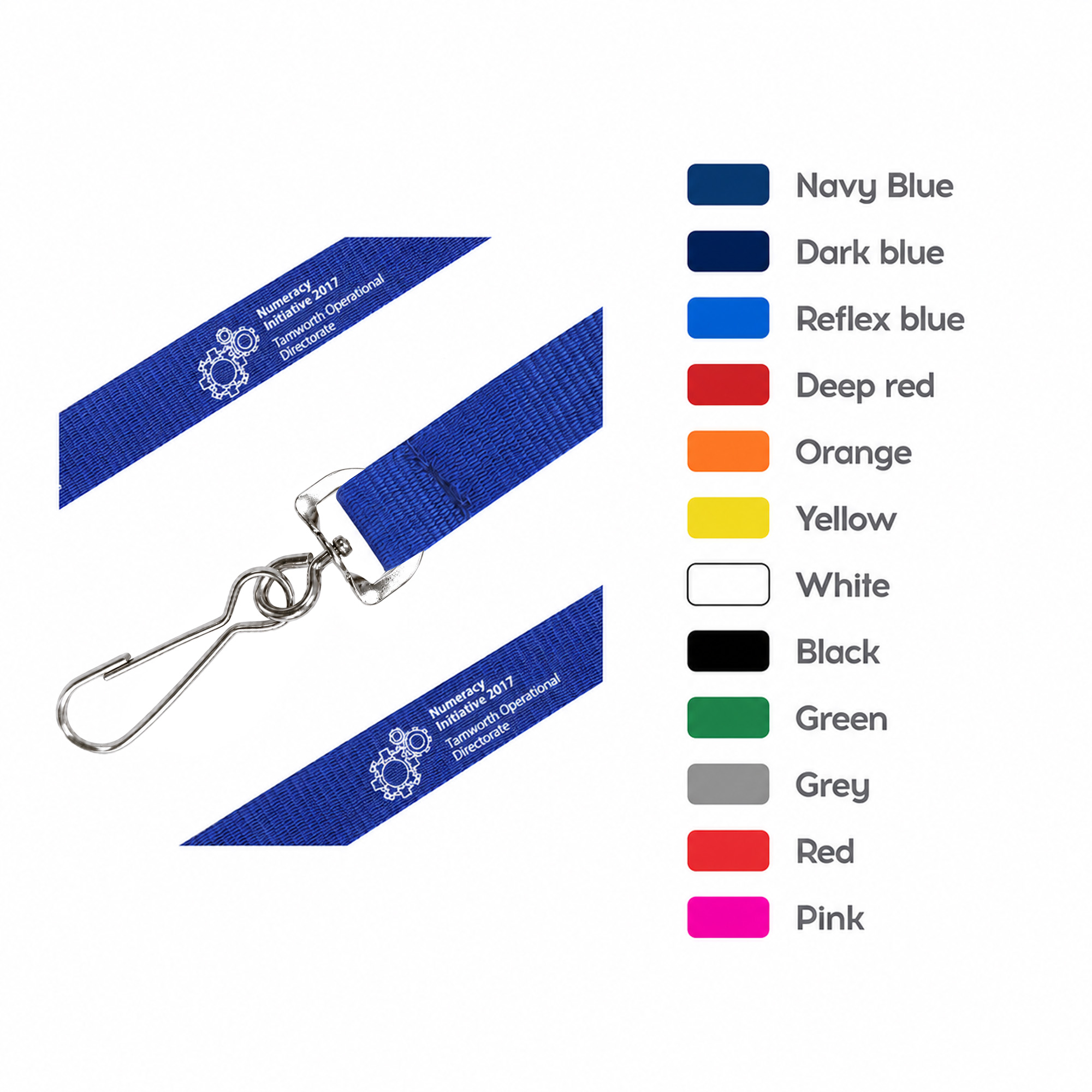 Poly Ribbed Lanyard – Lanyards – Promocollection – available in Black, Dark blue, Green, Grey and 5 more