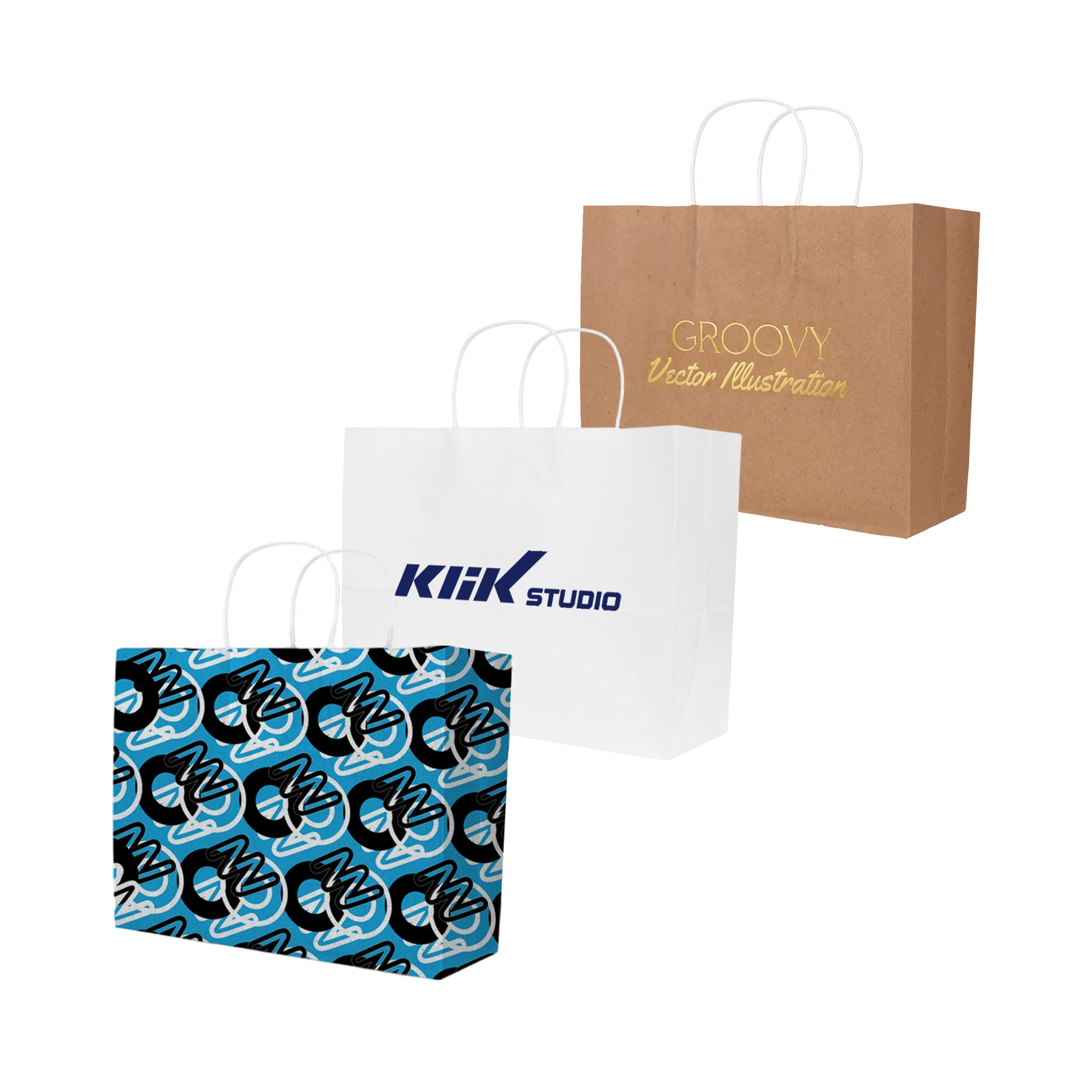 Twisted Handle Kraft Paper Bag(320x250x120mm) – Paper Bags – Promocollection – available in Full Colour