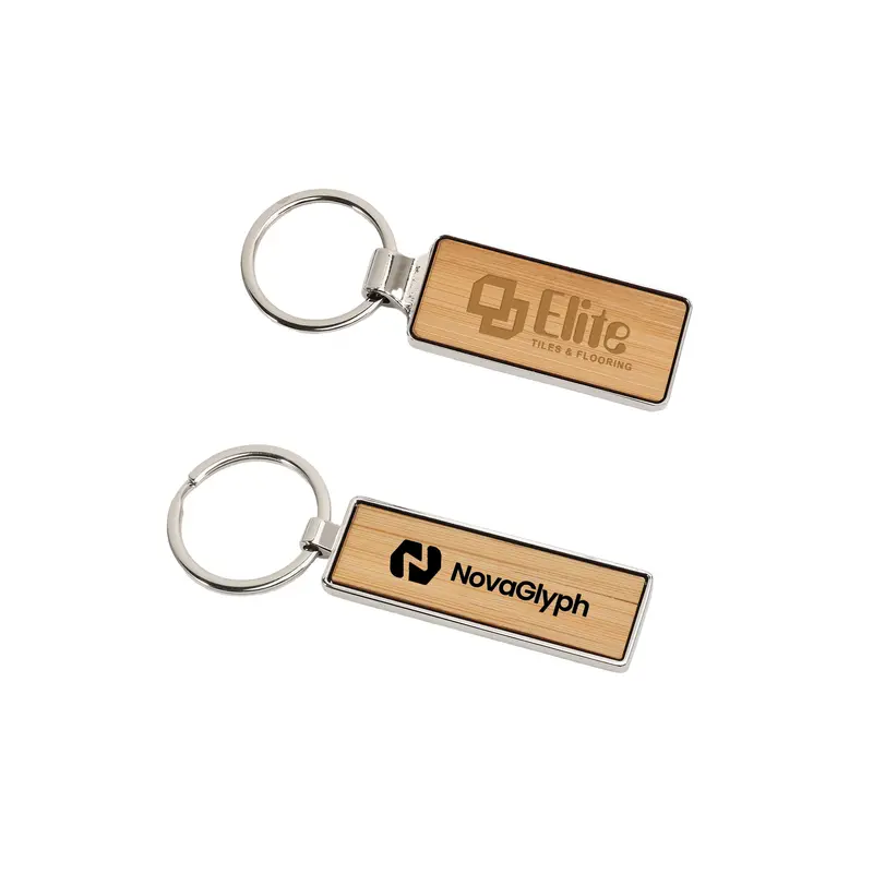 Rectangle Wooden Keyring – Keyrings – available in brown colour