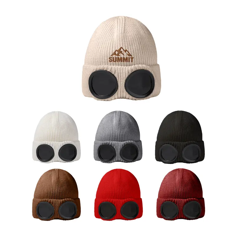 Beanie With Goggles – Beanies – available in beige, black, brown, grey colours and 3 more