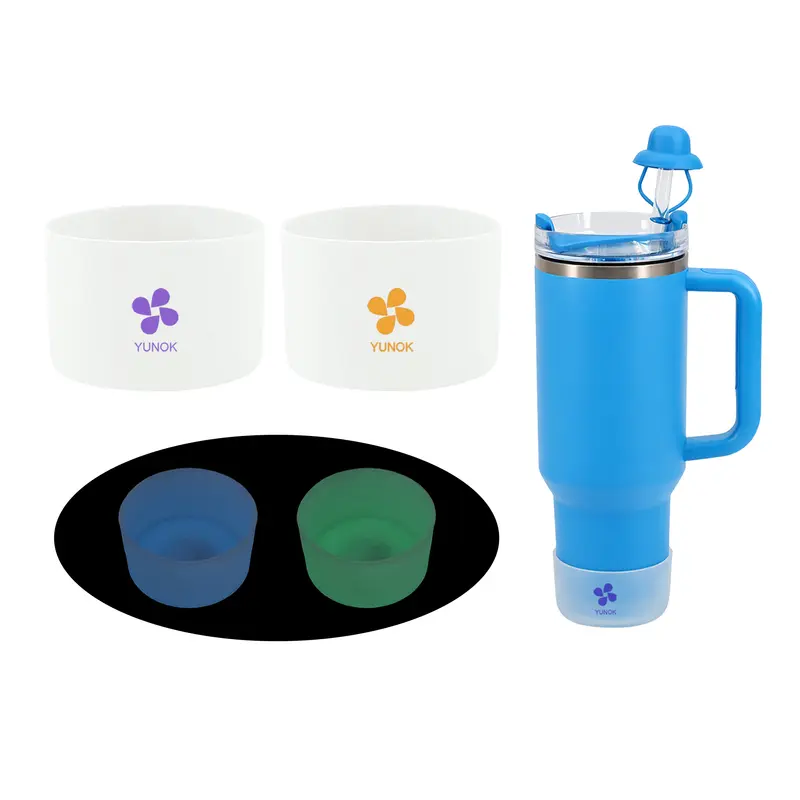 Glow in the Dark Silicone Boot for Tumbler – Misc Drinkware – available in blue, green colours