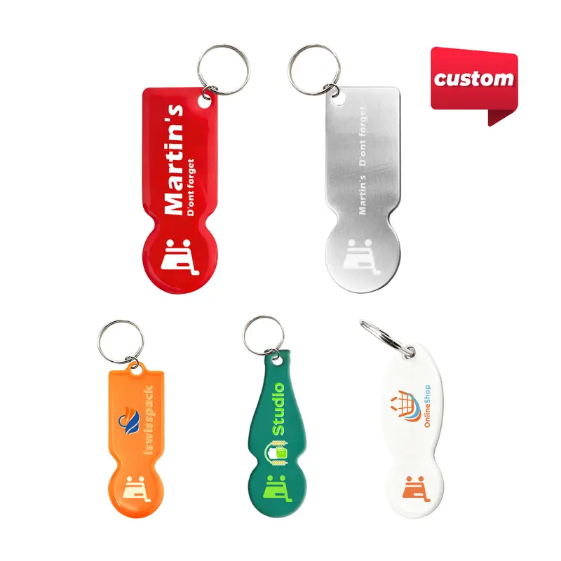 Custom Shape Trolley Coin Keyring – Keyrings – available in multi colour