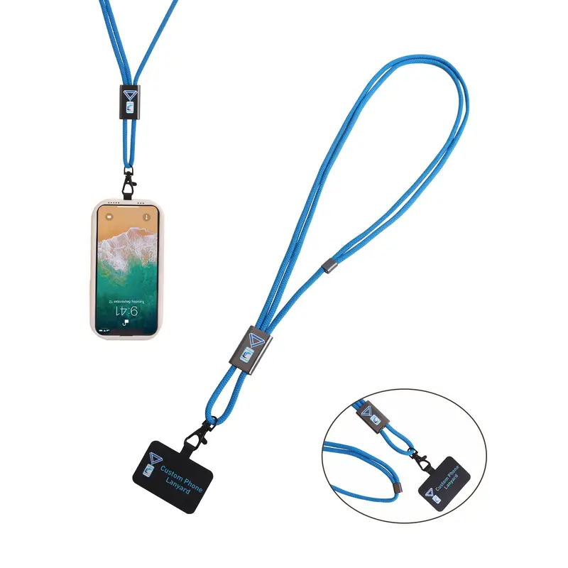 Adjustable Phone Lanyard with Metal Buckle – Lanyards – available in black, blue, multi, orange colours and 1 more