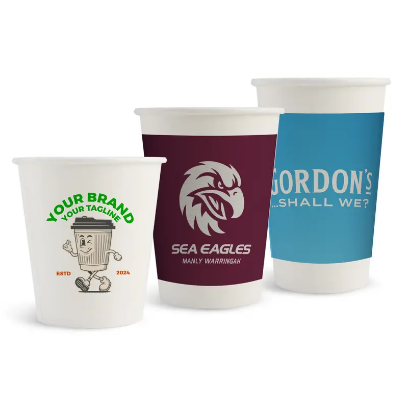 Home Compostable Aqueous Single Wall Paper Cups – Drink Bottles – available in white colour