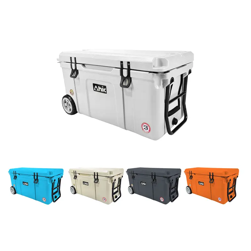 75L Cooler Box with Wheels – BBQ Sets – available in beige, blue, grey, orange colours and 1 more