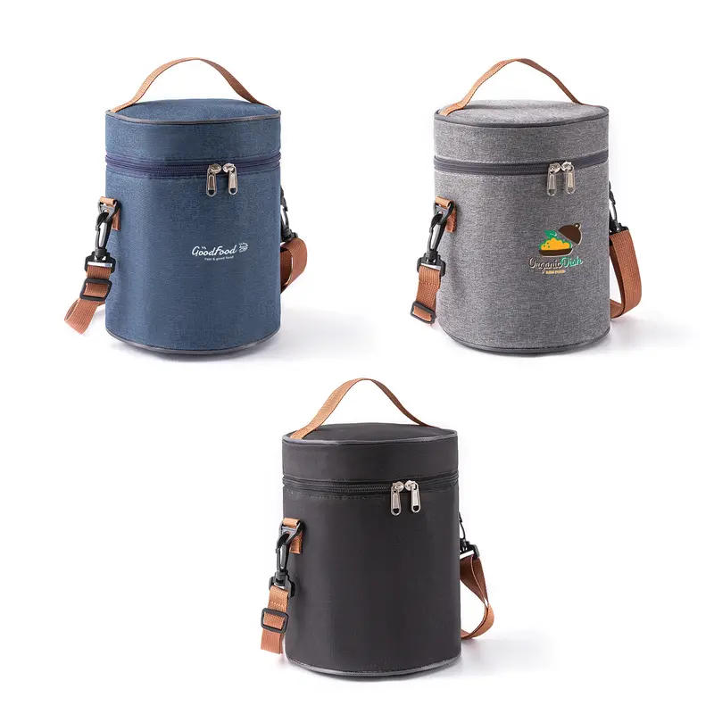 Cylindrical Lunch Bag – Cooler Bags – available in black, blue, grey colours