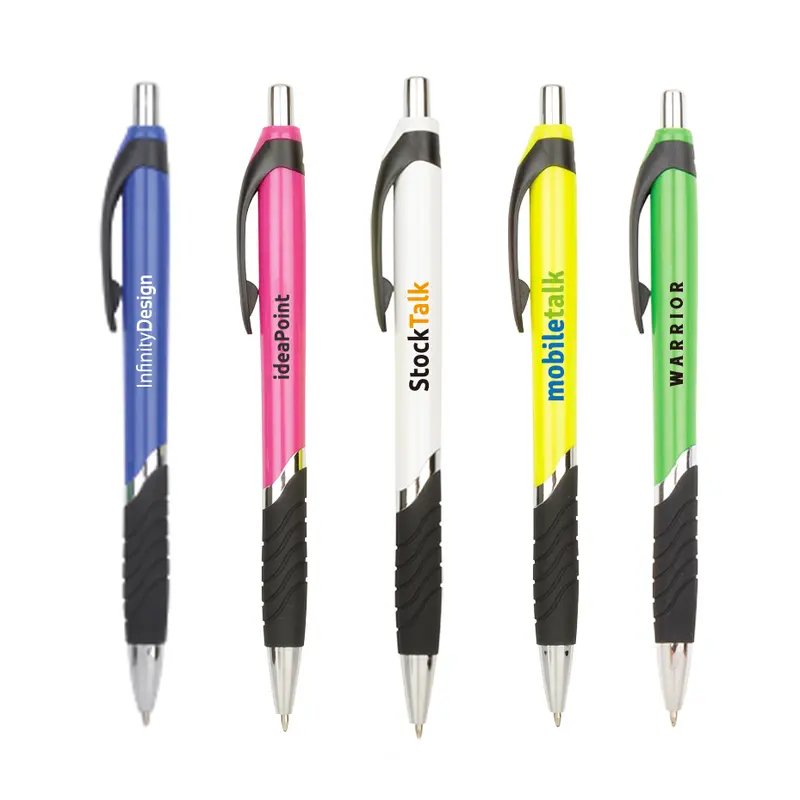 Coloured Barrel Ball Pen – Plastic Pens – available in blue, green, pink, white colours and 1 more