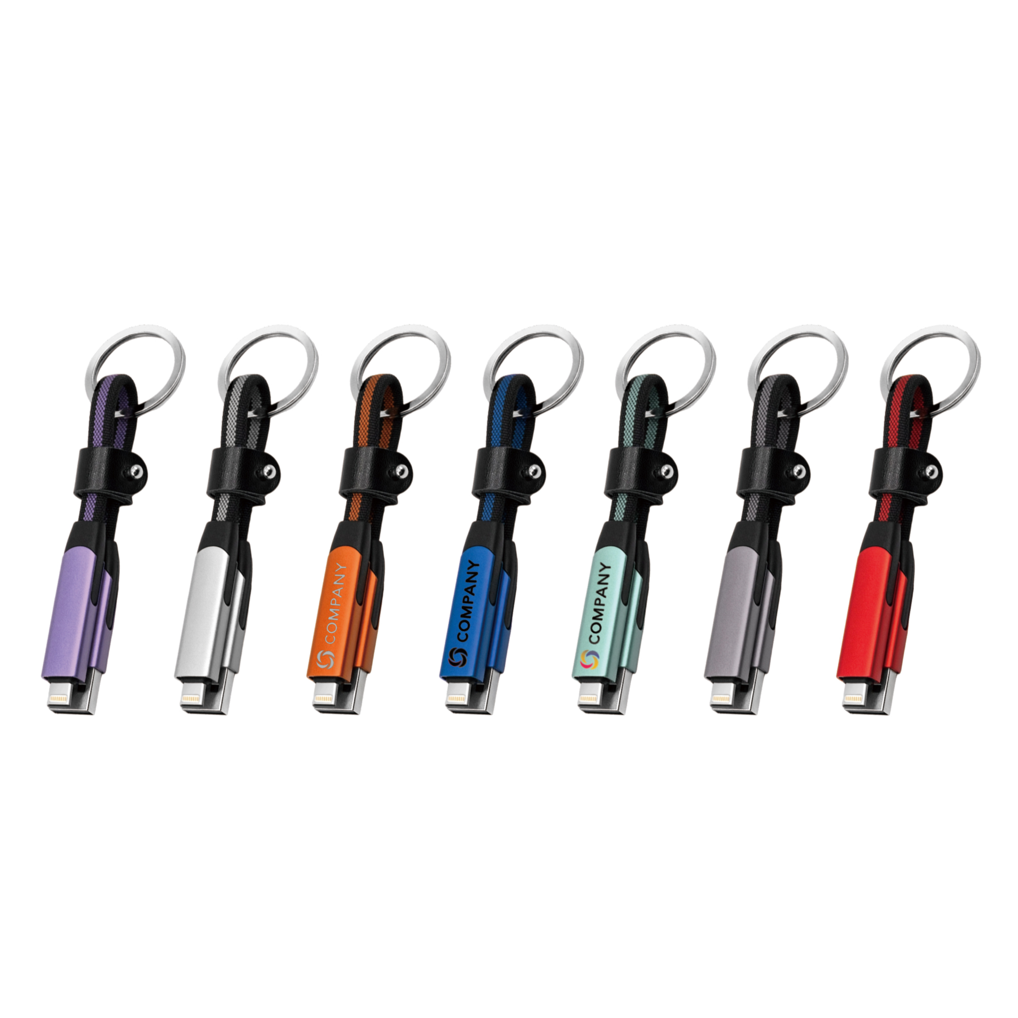 60W 6-in-1 Braided Charging Cable with Keyring
