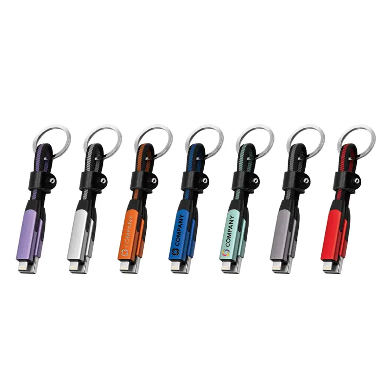 60W 6-in-1 Braided Charging Cable with Keyring – Charging Cables